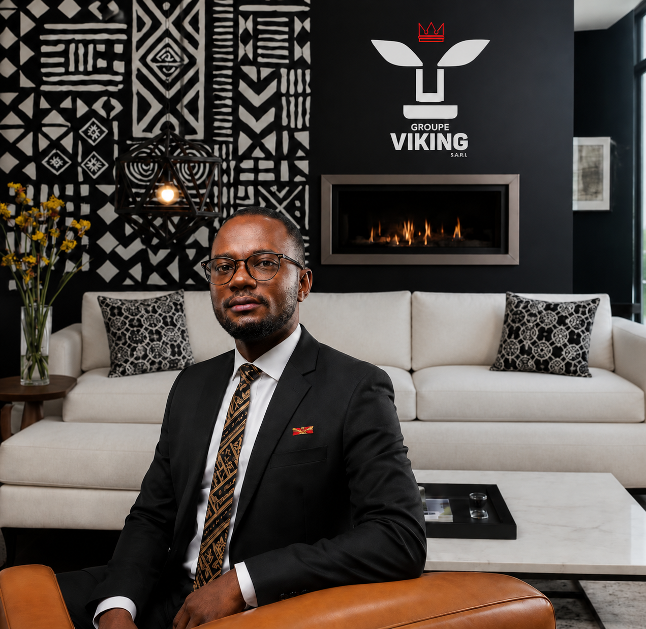 Ibrahim Diallo dans les locaux de Groupe Viking