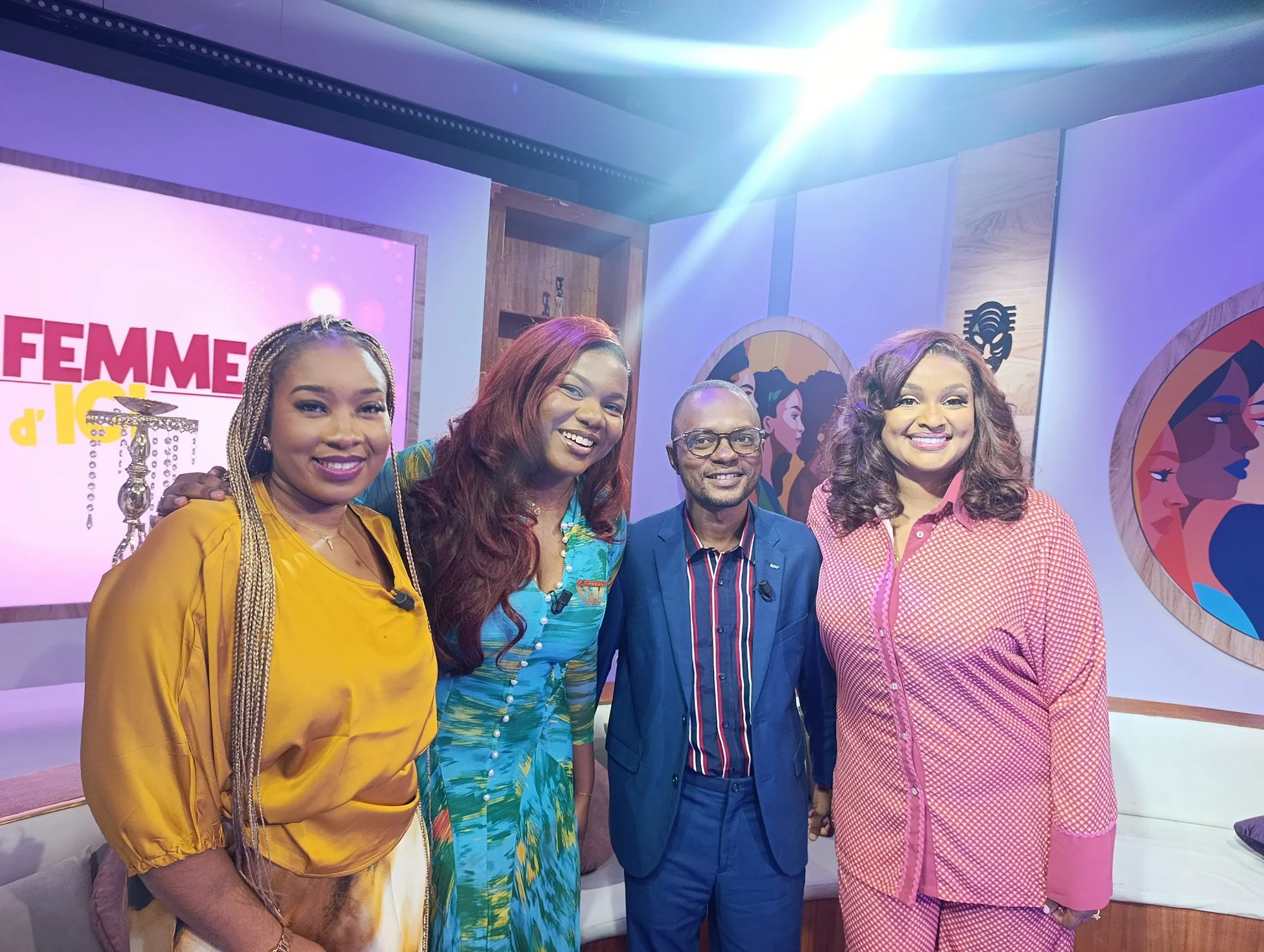 Ibrahim Diallo et les participantes du débat sur la vie de couple dans le studio de NCI